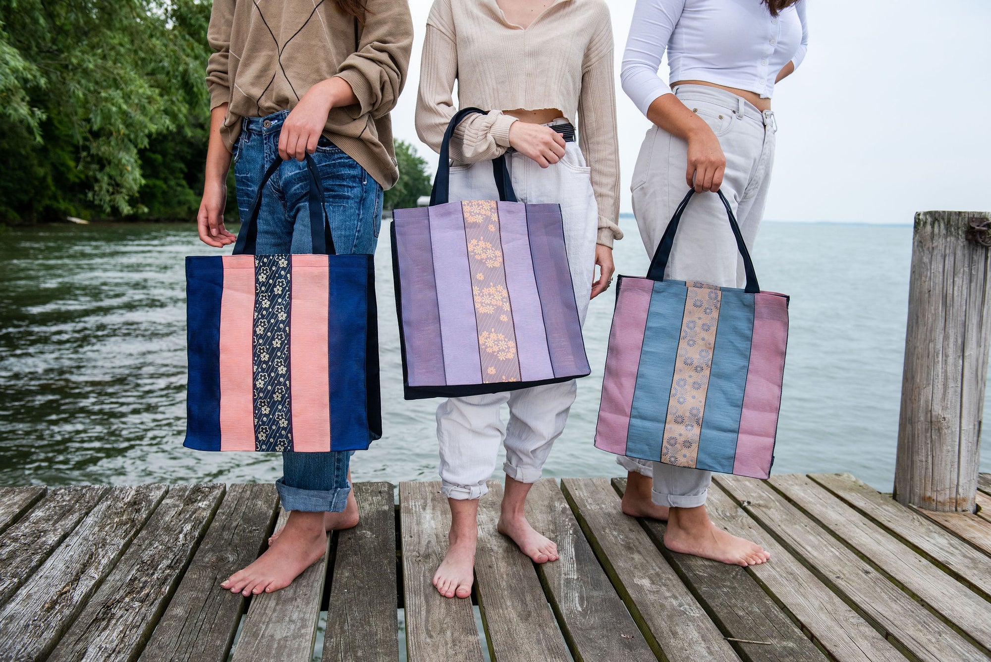 Large Tote Bags with Japanese Vibes, Japanese Aesthetics, Pastels, Bright Colors, Purple, Pink, Blue Tote Bags, Beach Tote Bag, Farmers Market Bag, Lightweight, Durable, Water Resistant Tote Bags, Finger Lakes Region Gift Ideas,  Stylish ShimaShima Bags