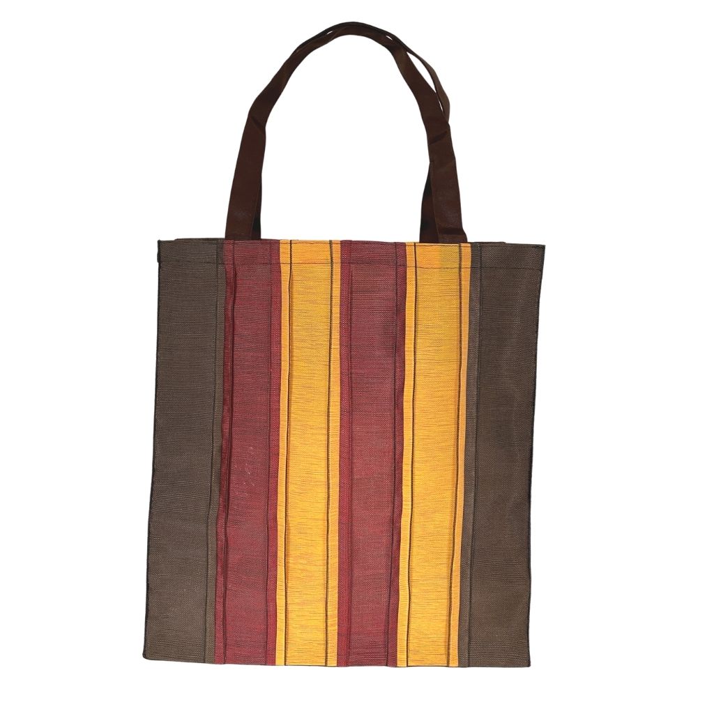 Large Striped Tote Bag with Fall Colors|  Fabric Made in Japan| Boxy Bottom Tote Bag, Small Batch Production| Handbags Made in the USA| Durable, High Quality, Ultra Light Tote Bags| Made in the Finger Lakes, NY | Totes for  Women, Teachers, Moms| Best Totes for Work, Beach, Market, School, College|  Shop our Online Store ShimaShima Bags