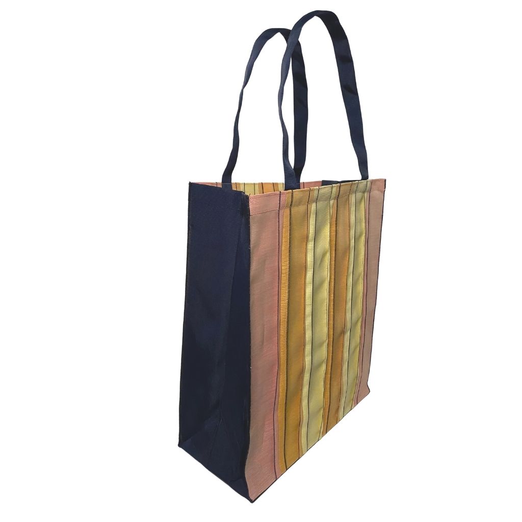 FUN Tropical Colored Stripes, Stylish Large Tote Bag with a