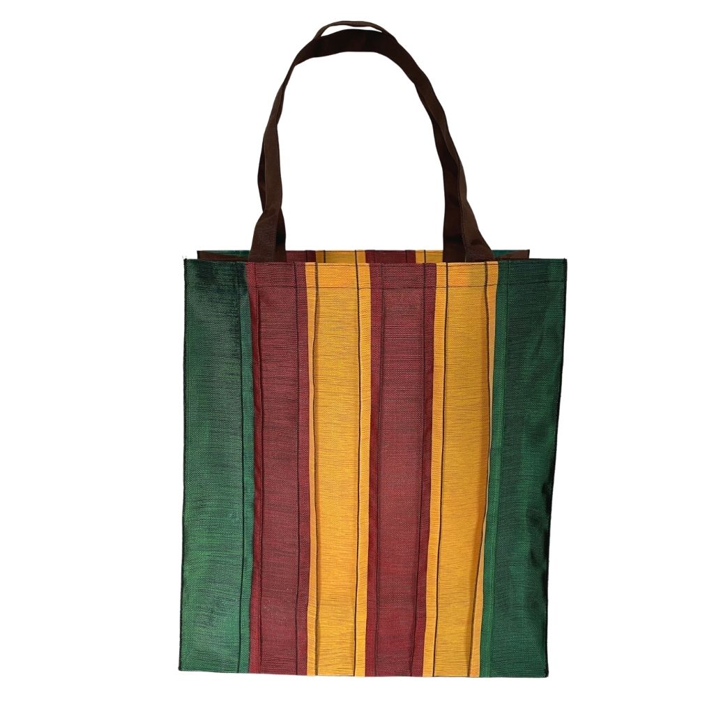 Bold Fall Colors Striped Large Tote Bag. Fabric Made in Japan| Boxy Bottom Tote Bag, Small Batch Production| Handbags Made in the USA| Durable, High Quality, Ultra Light Tote Bags| Made in the Finger Lakes, NY | Totes for  Women, Teachers, Moms| Best Totes for Work, Beach, Market, School, College|  Shop our Online Store ShimaShima Bags