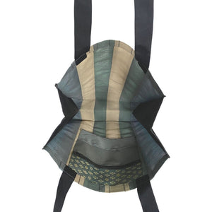 Large Tote Bag- Blue, Green & Beige Solid Colors