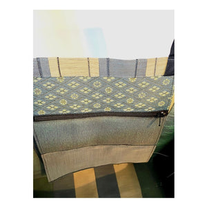 Large Tote Bag- Blue, Green & Beige Solid Colors