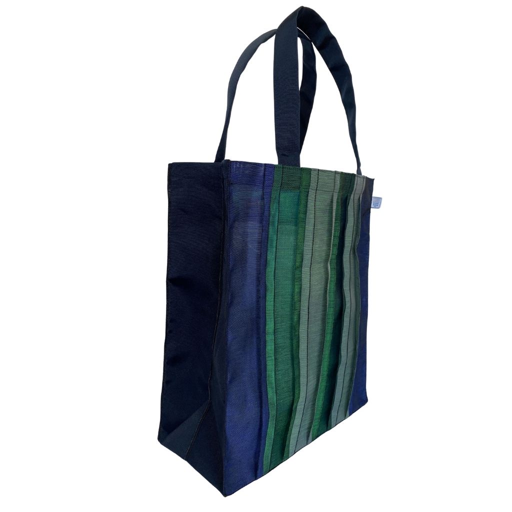 Large Tote Bag- Blue & Green Solid Colors