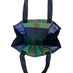 Large Tote Bag- Blue & Green Solid Colors