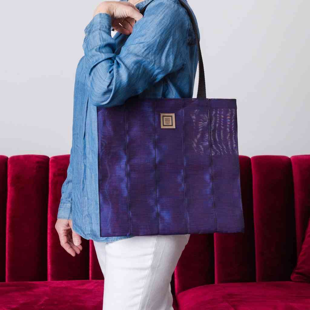 Dark purple tote bag store
